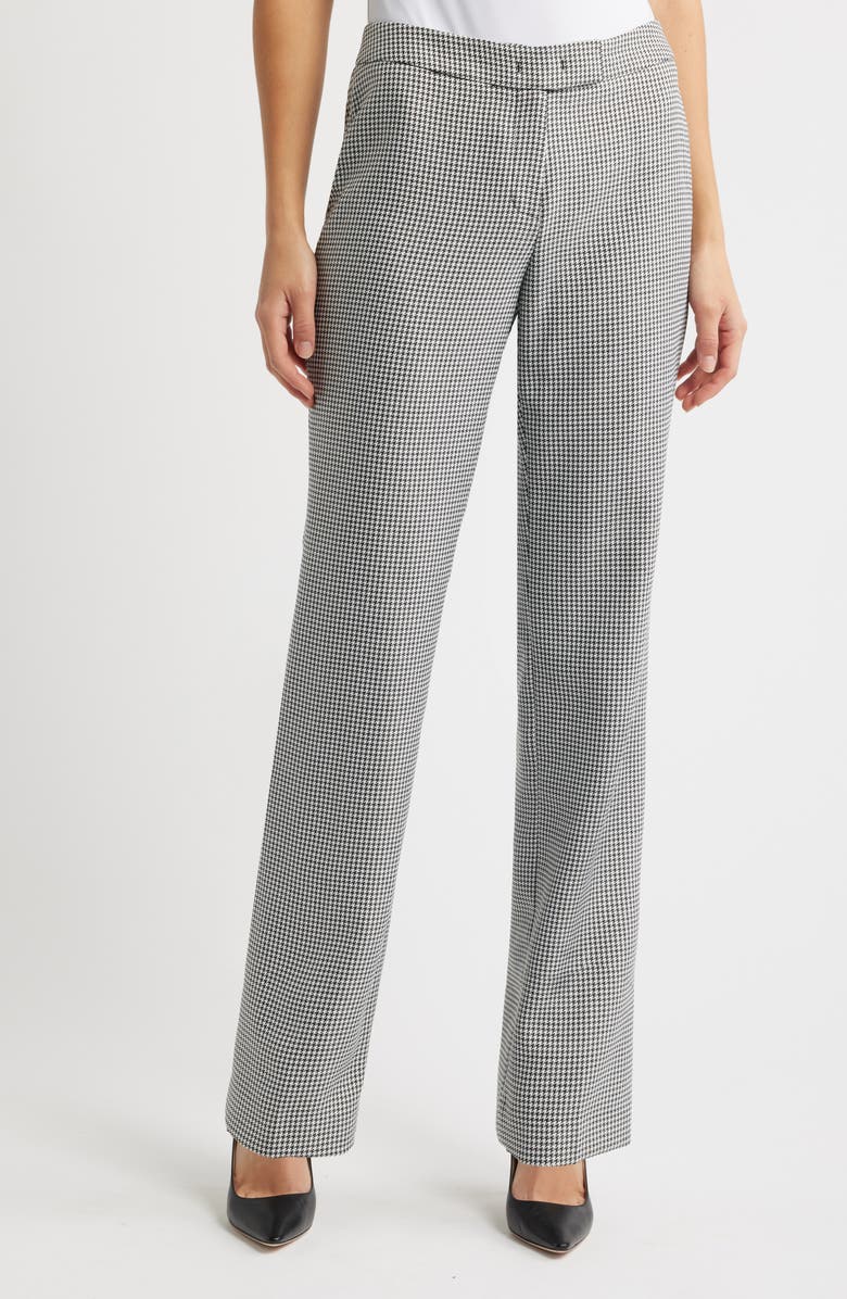 Anne Klein Mini Houndstooth Blazer, Skirt & Pants Set, Alternate, color, Anne Black Combo