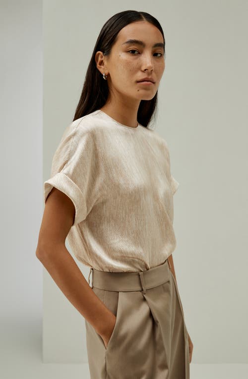 Lilysilk Print Pearl Satin Silk T-shirt Top