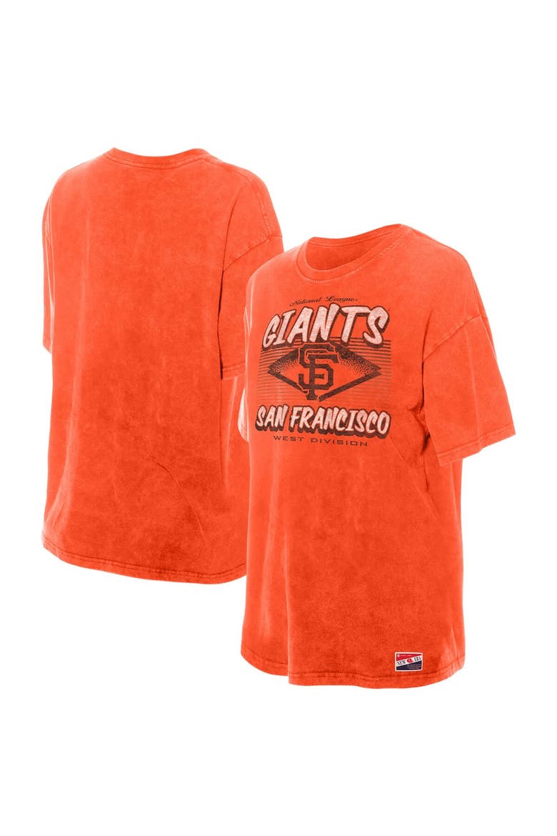 Women's New Era  Orange San Francisco Giants Mineral Wash Oversized T-Shirt, Main, color, Orange