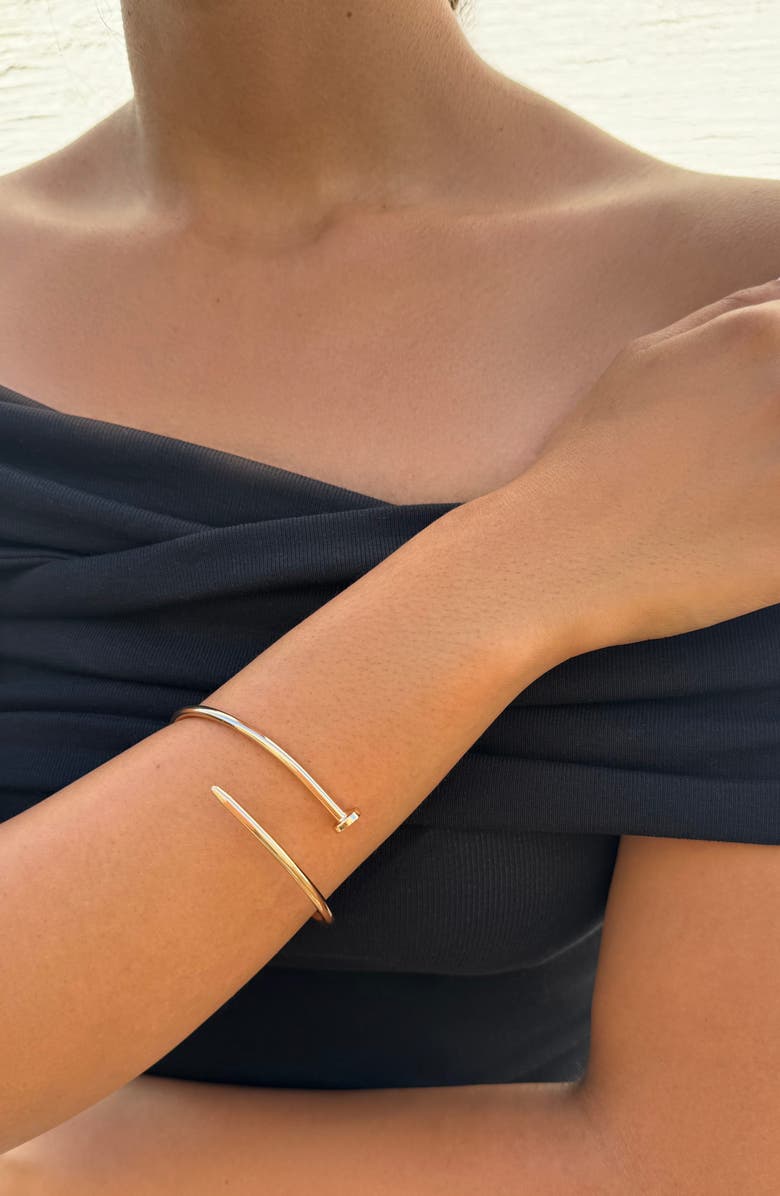 Adornia Thin Nail Cuff Bracelet, Alternate, color, Gold