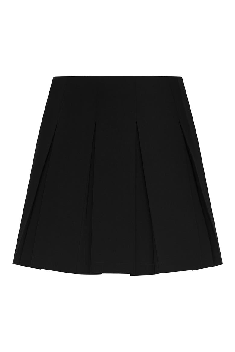 Tania Pleated Miniskirt, Alternate, color, BLACK
