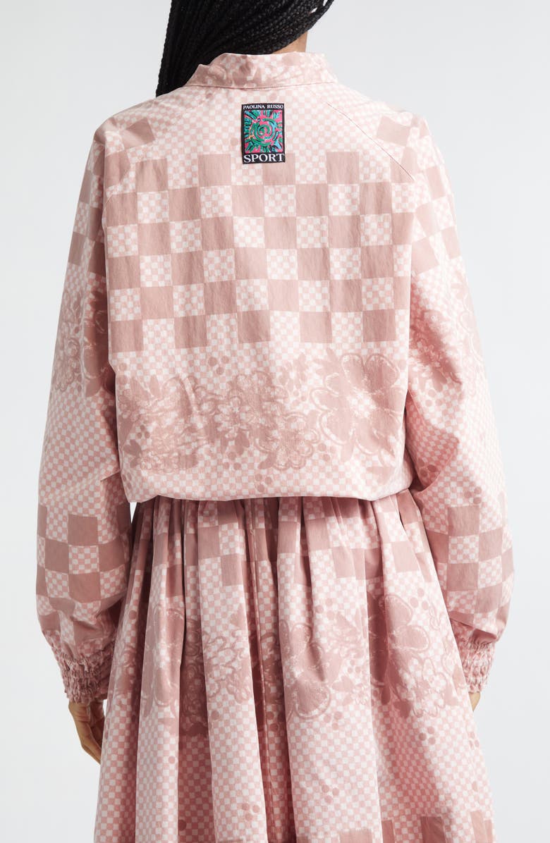 Paolina Russo Shirred Track Jacket, Alternate, color, Red/ White