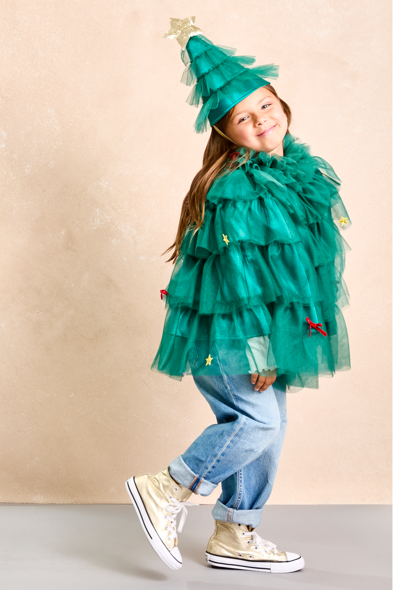 Christmas Tree Cape for Kids, Alternate, color, Green