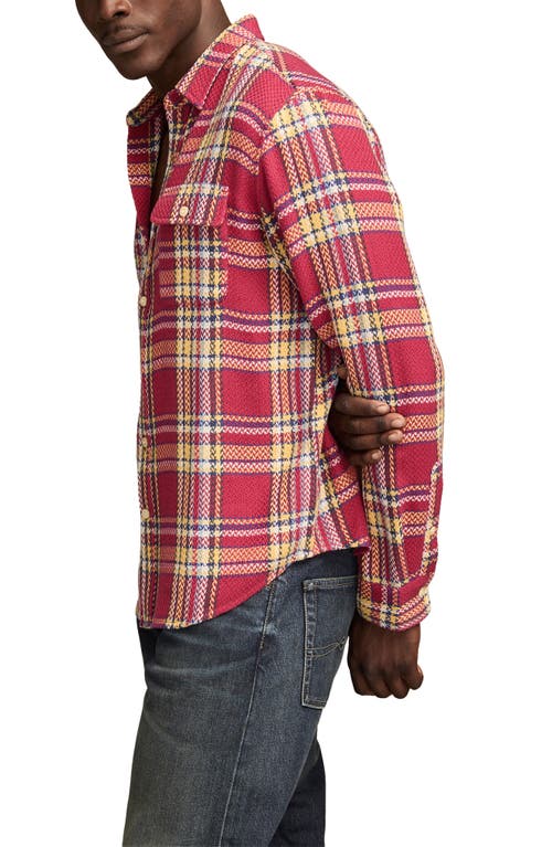 Lucky Brand Plaid Flannel Utility Shirt In Red