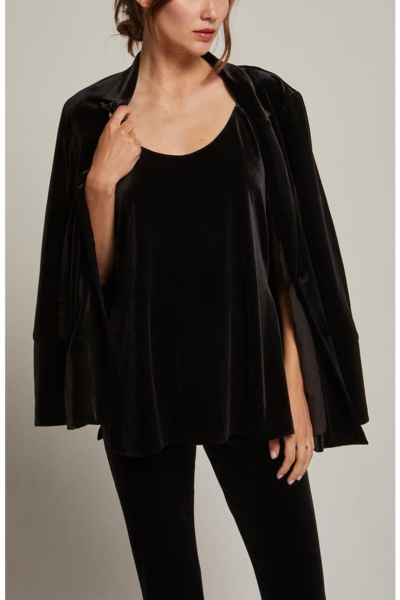 Velvet Cami Top, Alternate, color, Black