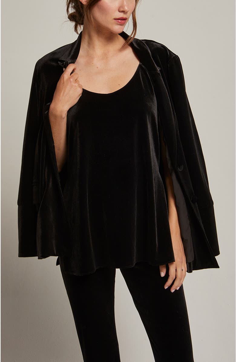 CRESCENT Velvet Cami Top, Alternate, color, Black
