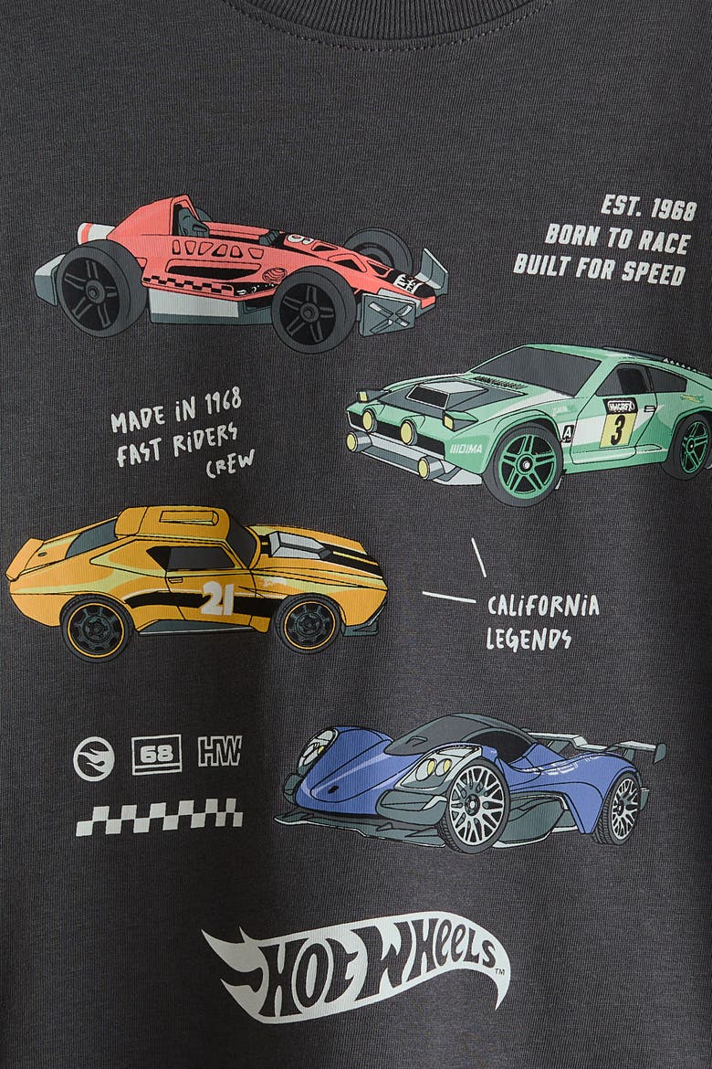 3-Pack Printed Long-Sleeved T-Shirts, Alternate, color, Light dusty blue/Hot Wheels