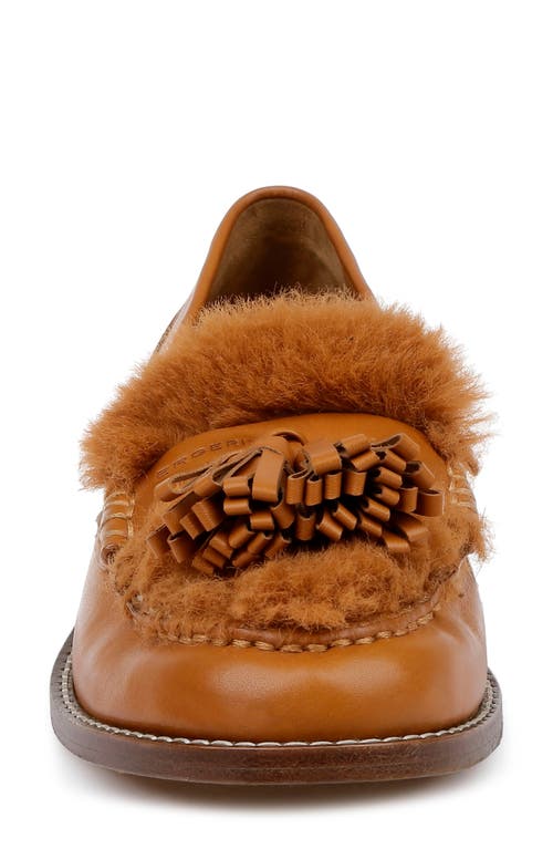 Clergerie Rita Faux Fur-trimmed Leather Loafers In Wood Cordu