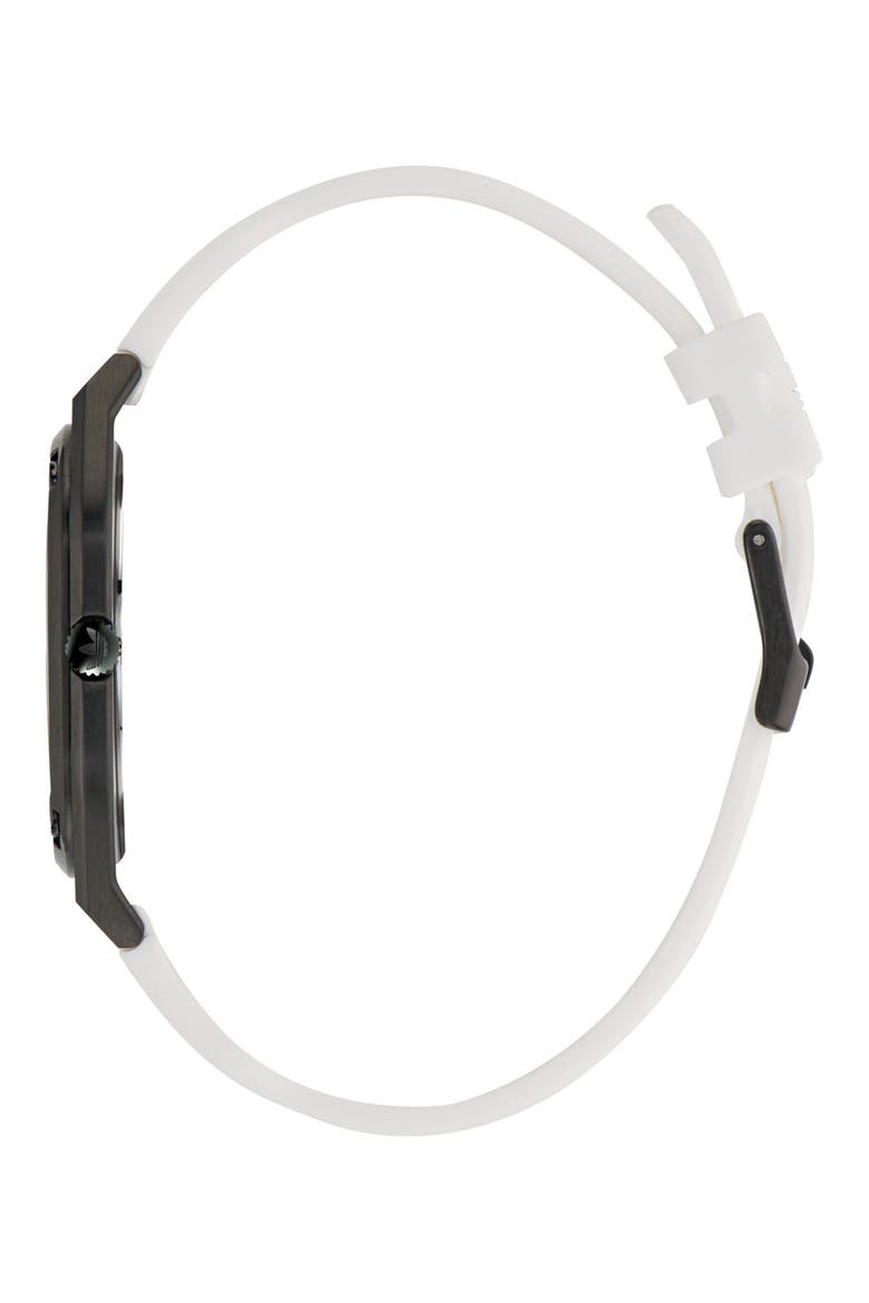 City Tech Black Thin Silicone Strap Watch, 39mm, Alternate, color, WHITE