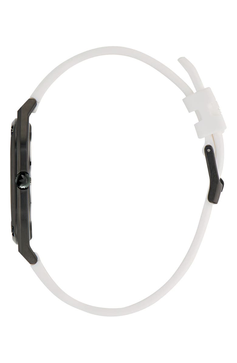 adidas City Tech Black Thin Silicone Strap Watch, 39mm, Alternate, color, White