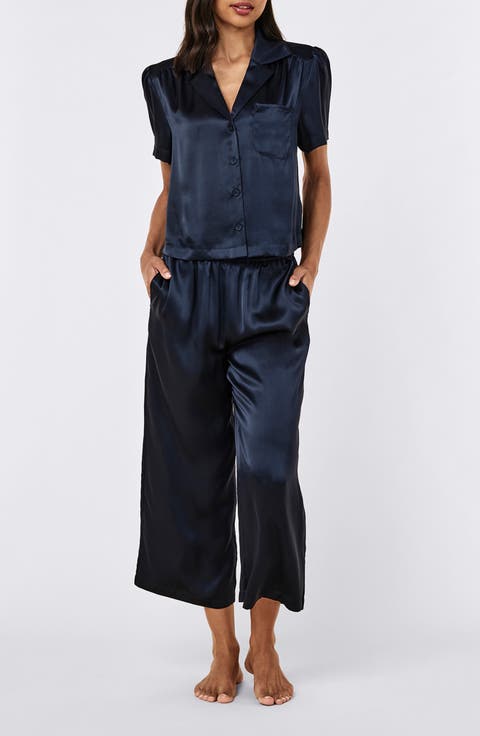 Audrey Mulberry Silk Crop Pajamas