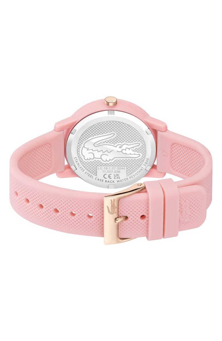 Lacoste 12.12 Silicone Strap Watch, 36mm, Alternate, color, Pink