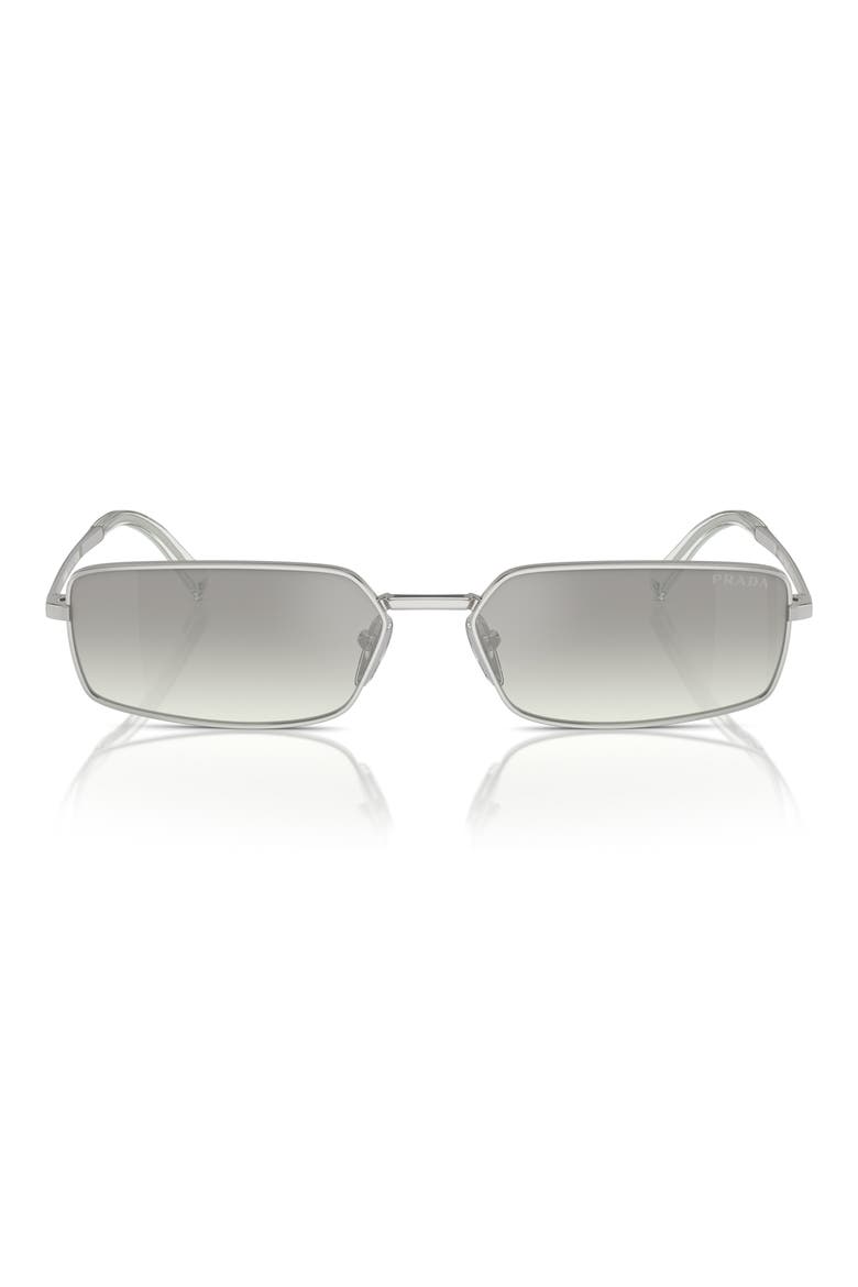 59mm Rectangular Sunglasses, Alternate, color, SILVER