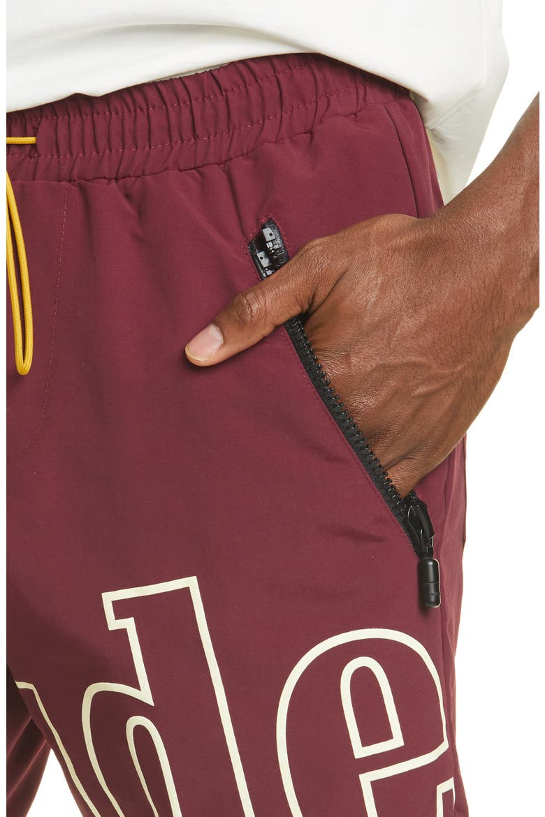 Oversize Logo Nylon Shorts, Alternate, color, BURGUNDY