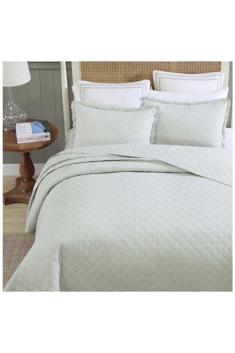 Oxford Quilt & Sham 3-Piece Set, Alternate, color, GREEN