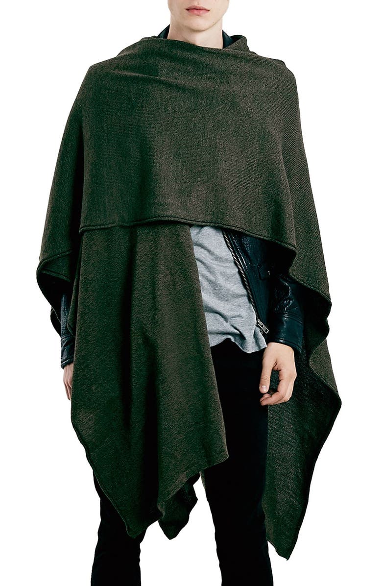 Topman Wrap Knit Cape, Main, color, 