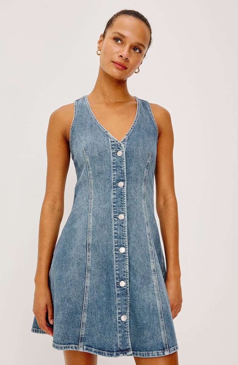 Rails Anaheim Sleeveless Fit & Flare Denim Minidress, Alternate, color, Heritage Blue