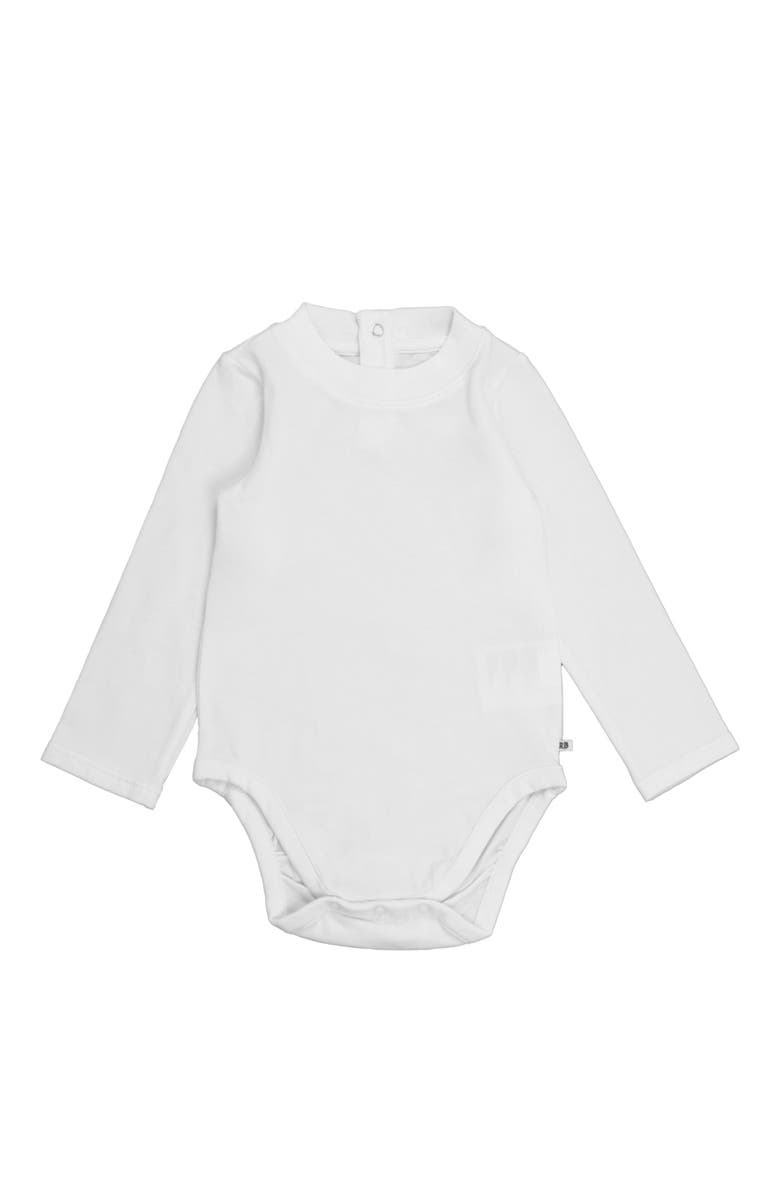 RuffleButts Baby Boys Long Sleeve Basic Bodysuit, Main, color, White