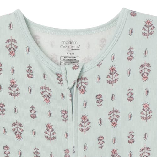 Modern Moments™ By Gerber Hacci Comfort Unionsuit In Light Green Fleur
