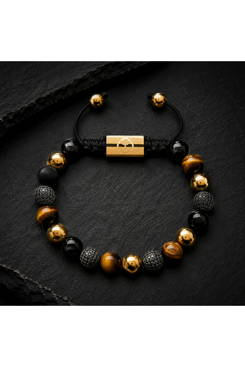 Onyx Tiger Eye and Zirconia Beaded Bracelet, Alternate, color, Onyx