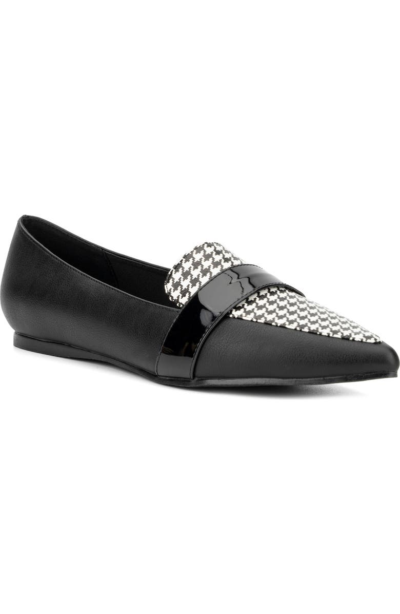 NEW YORK AND COMPANY Verity Houndstooth Loafer, Main, color, Black/ White