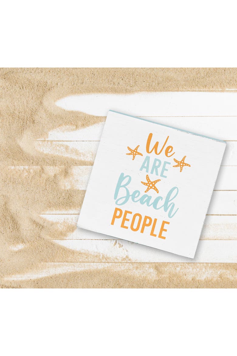 We Are Beach People Decorative Shelf Block, Alternate, color, White