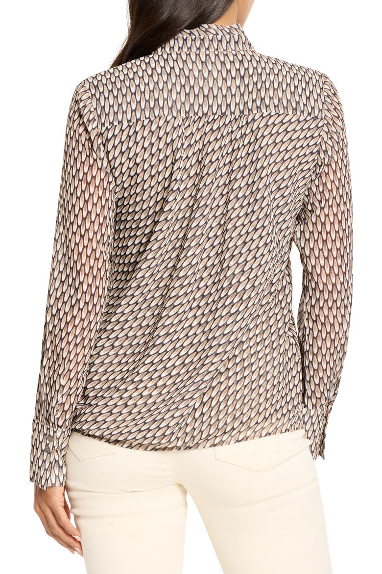 Abstract Dot Chiffon Top, Alternate, color, NEUTRAL MULTI