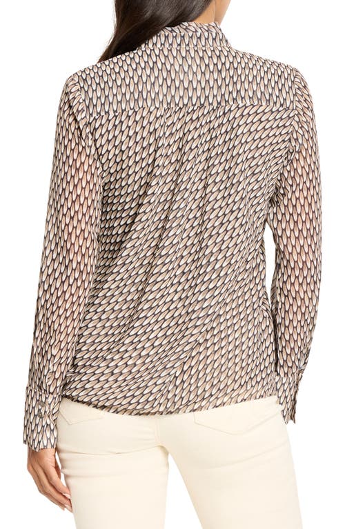 Nic + Zoe Nic+zoe Abstract Dot Falling Chiffon Top In Multi
