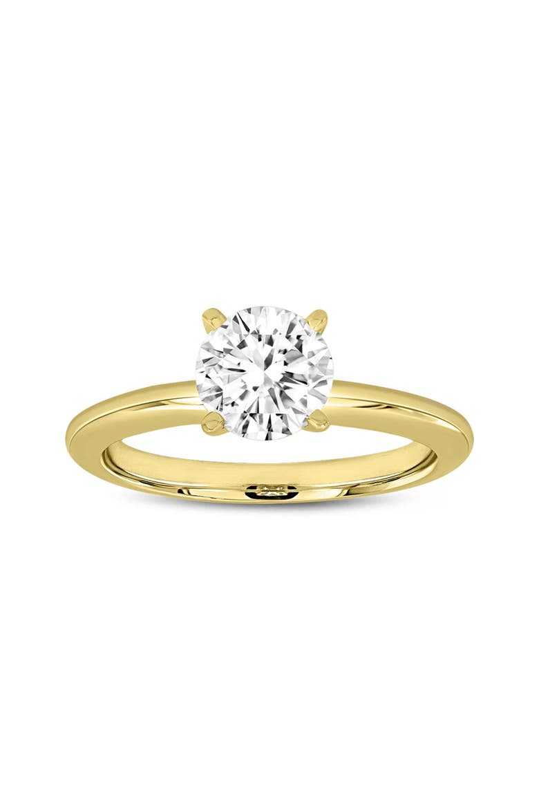 Sabine 14K Yellow Gold Round Cut Lab Grown Diamond Solitaire Engagement Ring - 2 Ct, Main, color, 14K Yellow Gold