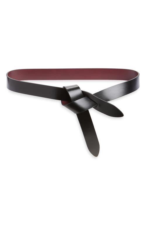 Isabel Marant Lecce Knotted Reversible Leather Belt In Black
