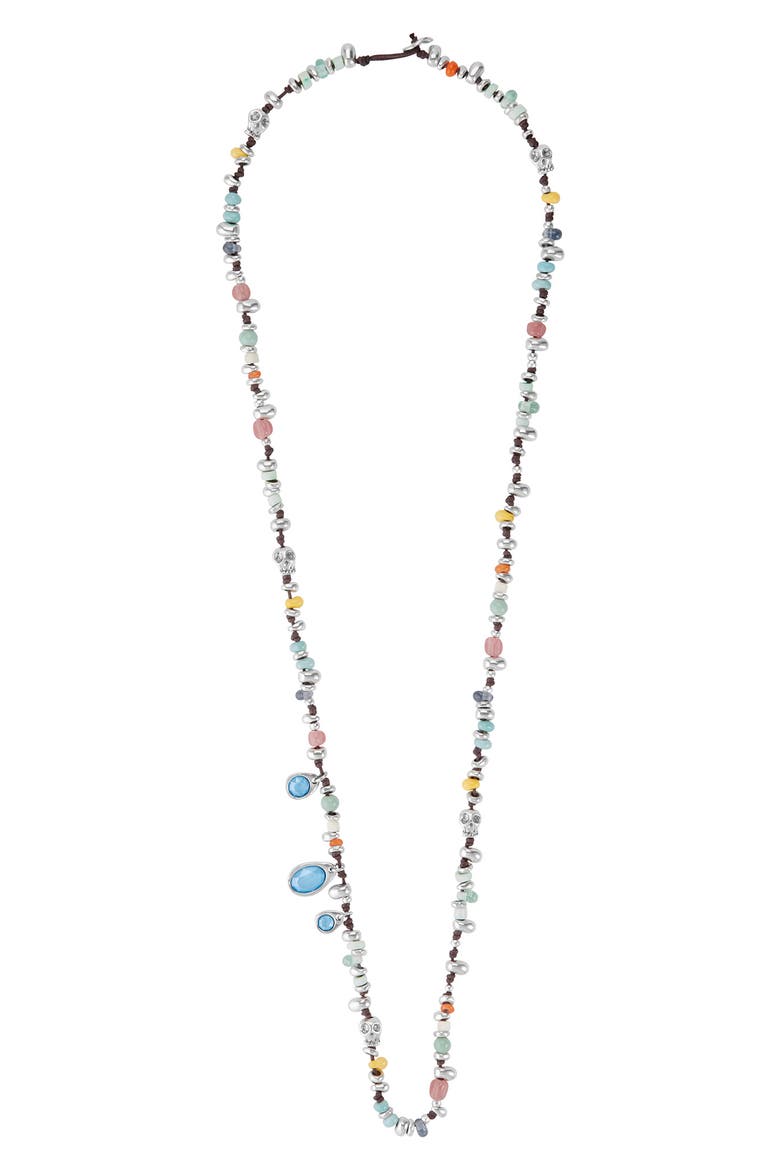 Silver Plated Beaded Necklace, Main, color, SILVER
