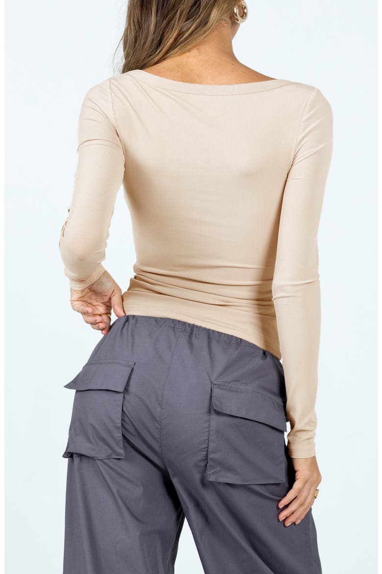 Arthie Long Sleeve Crop Rib Top, Alternate, color, LIGHT BEIGE