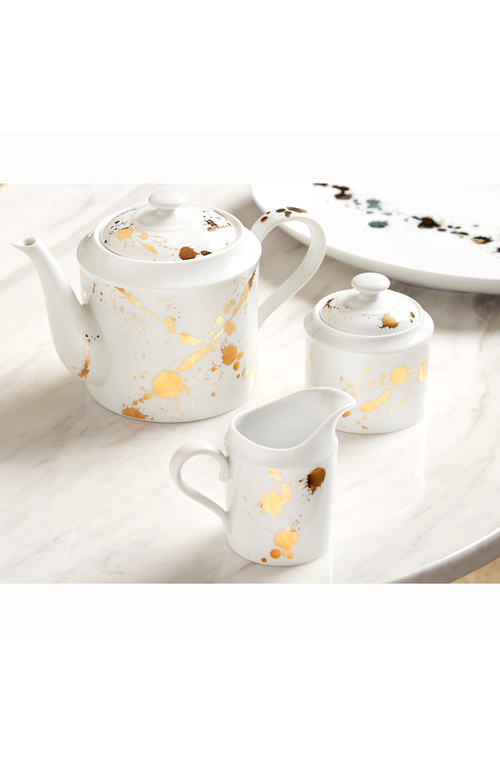 Jonathan Adler 1948 Creamer In White/gold Splatter