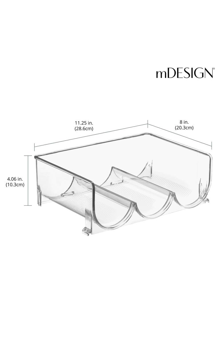 mDesign Plastic Free-Standing Stackable 3 Bottle Storage Rack, 8 Pack, Alternate, color, Clear