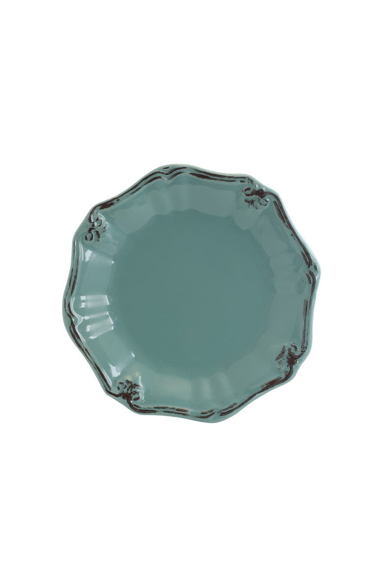 Elama Fleur De Lys 20-Piece Dinnerware Set, Alternate, color, Blue