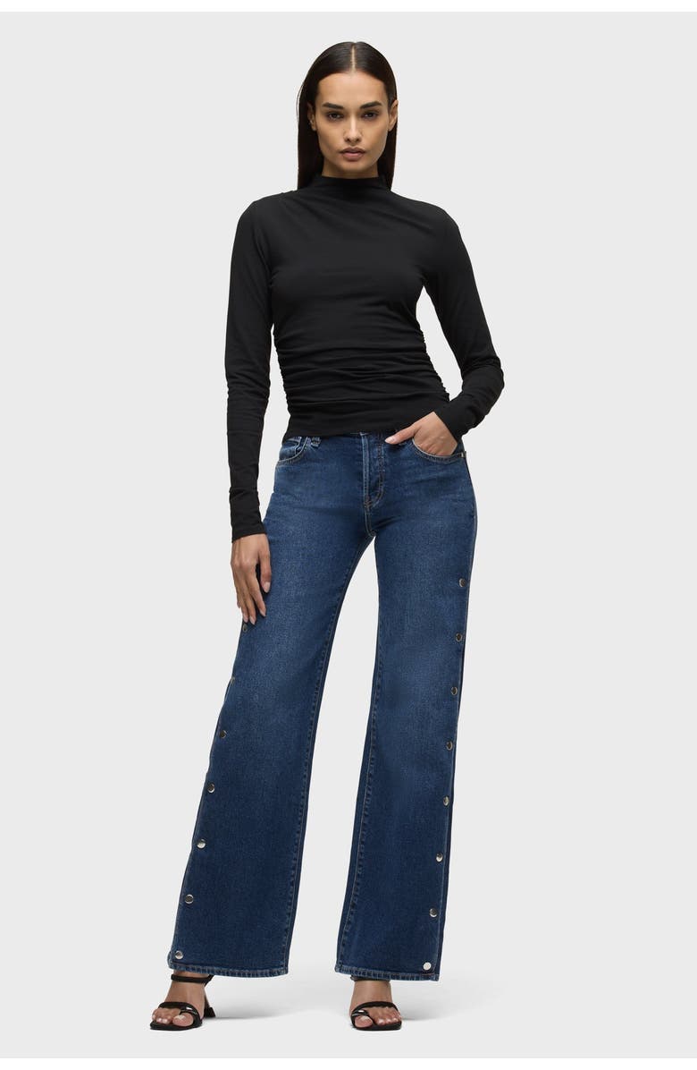 Hudson Jeans Mock Neck Long Sleeve, Alternate, color, Black