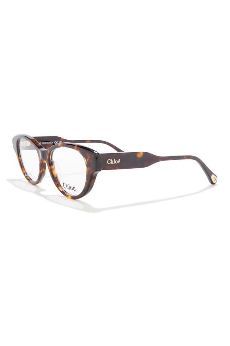 50mm Cat Eye Optical Glasses, Alternate, color, HAVANA HAVANA TRANSPARENT