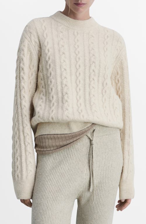 Mango Cable Stitch Crewneck Sweater In Ecru