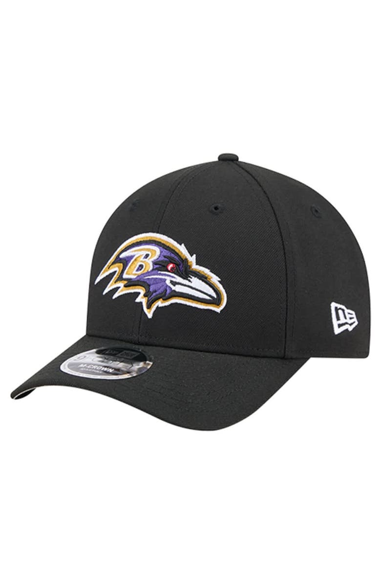 New Era Men
s New Era  Black Baltimore Ravens 30th Anniversary A-Frame 9FORTY Adjustable Hat, Alternate, color, Black