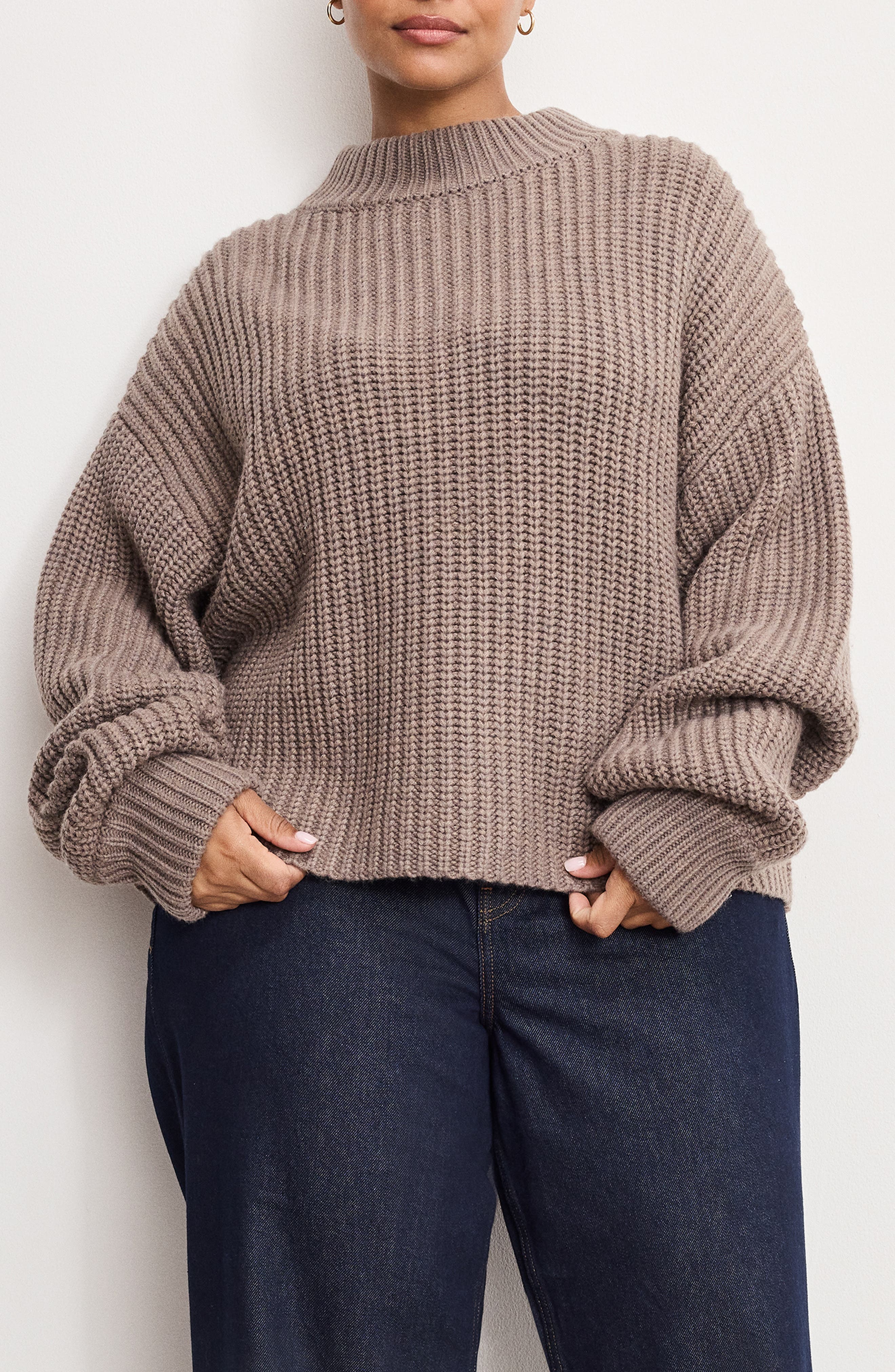 Good American Chunky Mock Neck Sweater