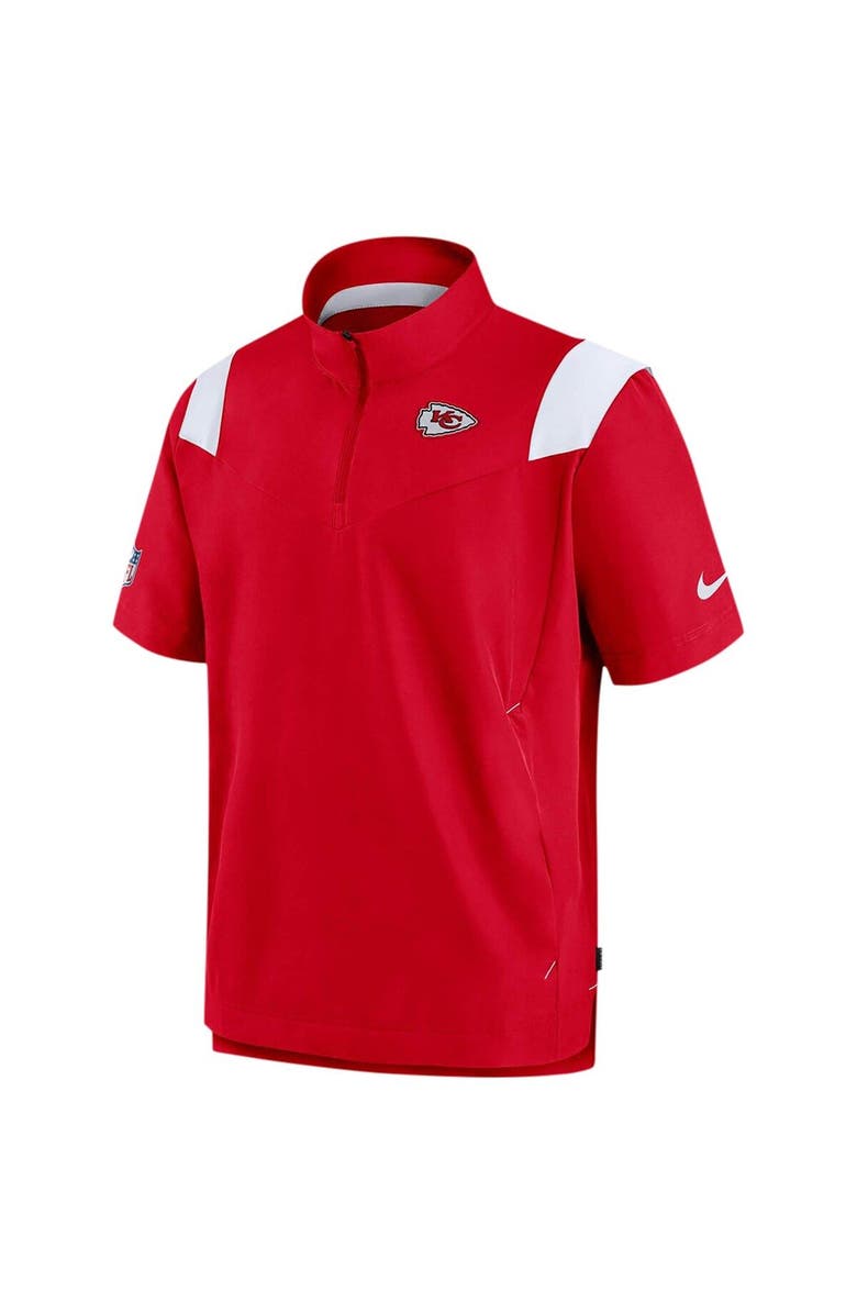 Nike Men's Nike Red Kansas City Chiefs Sideline Coaches Short Sleeve Quarter-Zip Jacket, Alternate, color,