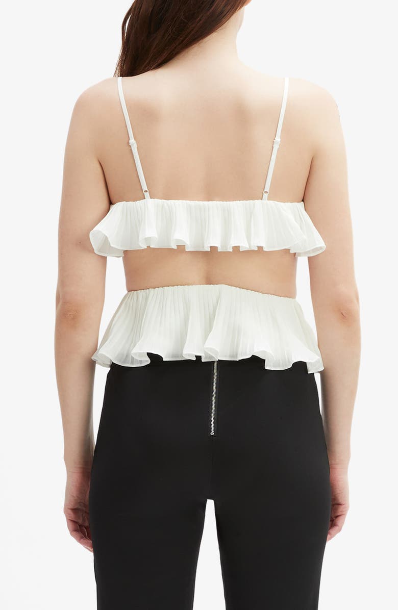 Bardot Ilara Ruffle Pleated Cutout Camisole, Alternate, color, Off White
