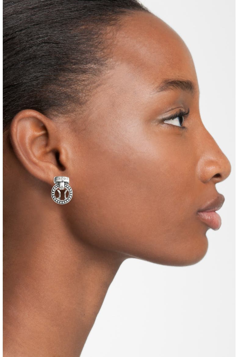 'Enso' Caviar™ Clip Earrings, Alternate, color, SILVER