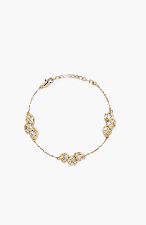 Mavlo Chain Crystal Bracelet In Gold & Crystals