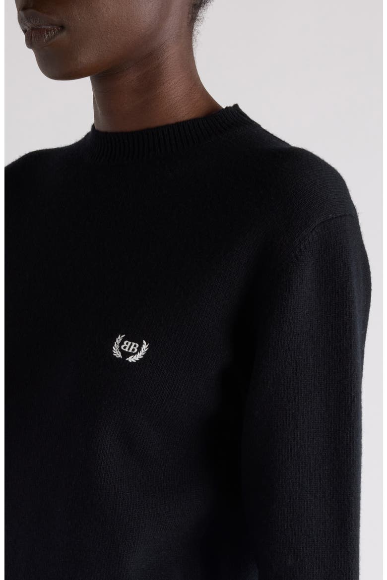Logo Embroidered Wool Sweater, Alternate, color, 1000 BLACK