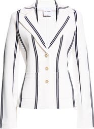 ST. JOHN Carter Stripe Roma Crepe Knit Jacket