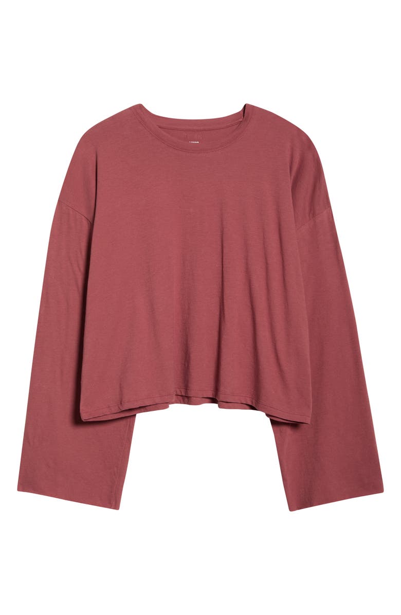 Lunya Organic Pima Cotton Long Sleeve Lounge T-Shirt, Alternate, color, Mull Maple