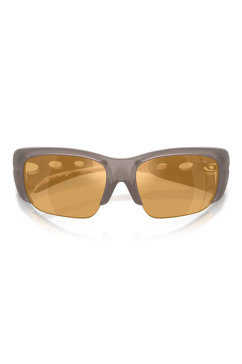 62mm Oversize Mirrored Pillow Sunglasses, Alternate, color, MILKY MATTE / DARK GREY MIRROR