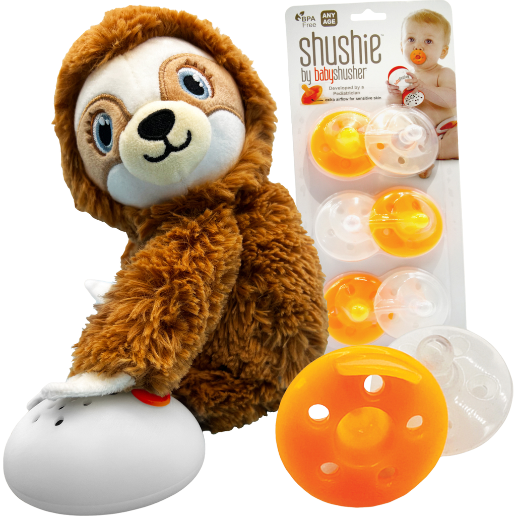 Shusher Sloth & Shushie 6-Pack Bundle in Brown & White & Clear  product