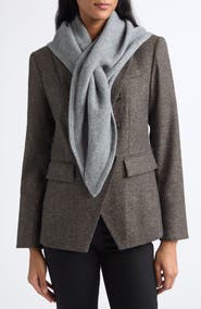 Veronica Beard Drezel Pull Through Merino Wool & Cashmere Knit Scarf